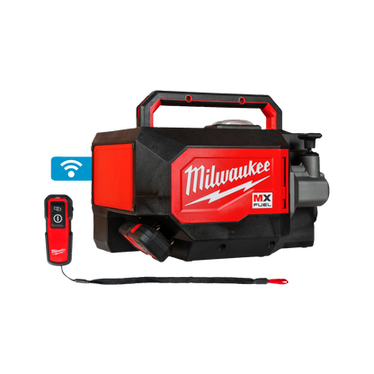 Vibrador de hormigón compacto Milwaukee MX FUEL con correa de transporte y mando