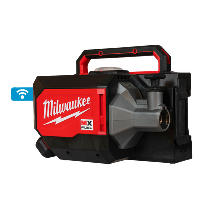 Vibrador de hormigón compacto Milwaukee MX FUEL con correa de transporte y mando
