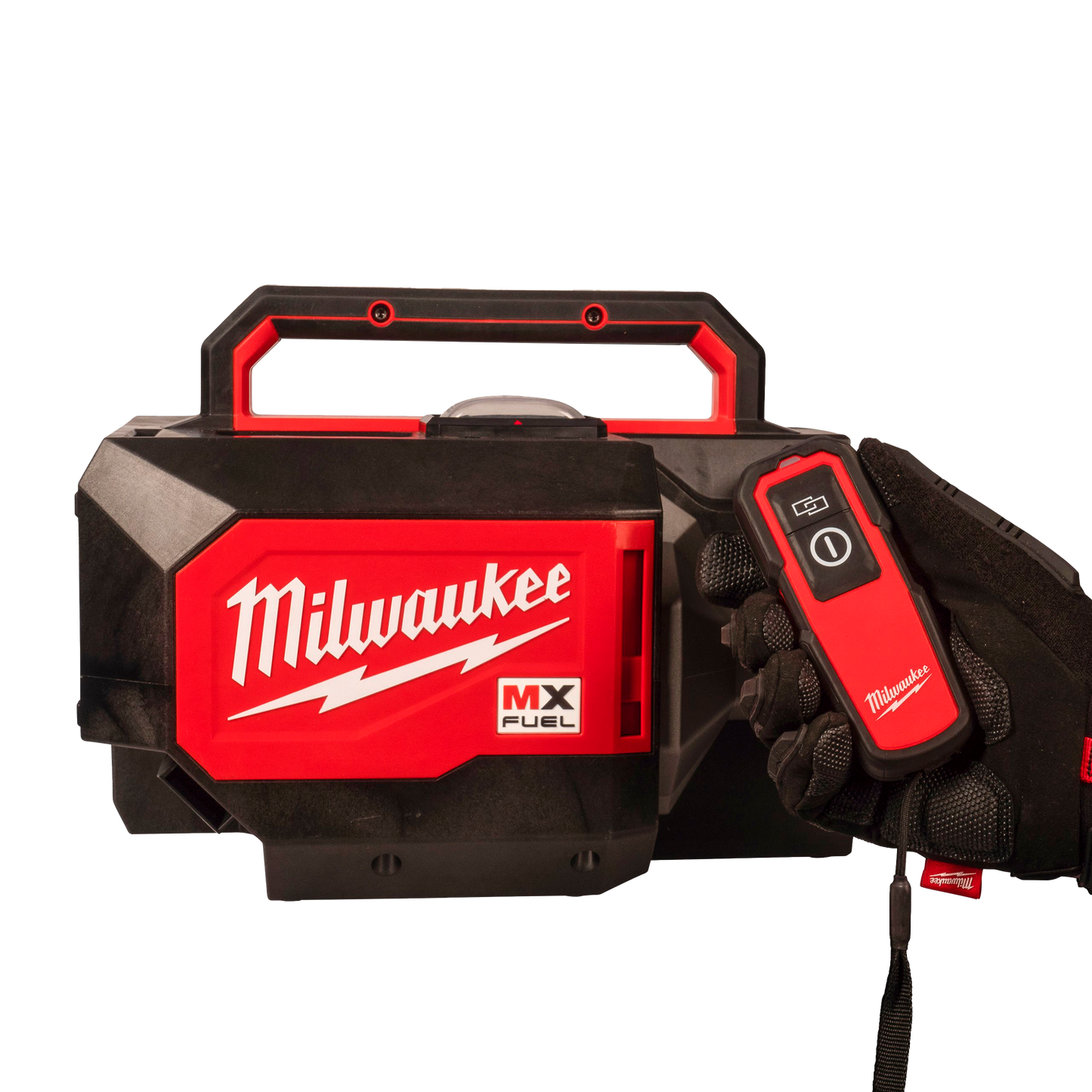 Vibrador de hormigón compacto Milwaukee MX FUEL con correa de transporte y mando