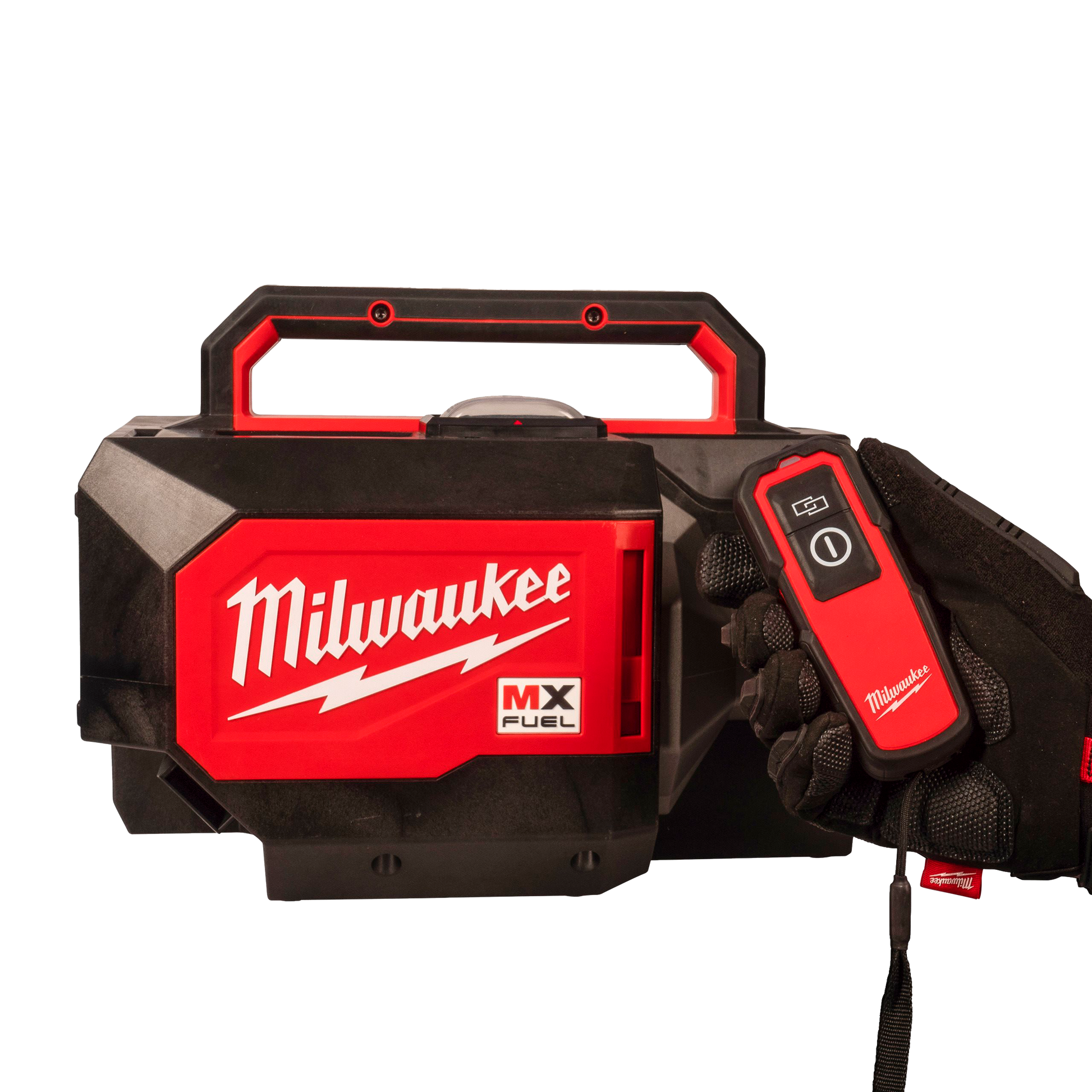 Vibrador de hormigón compacto Milwaukee MX FUEL con correa de transporte y mando