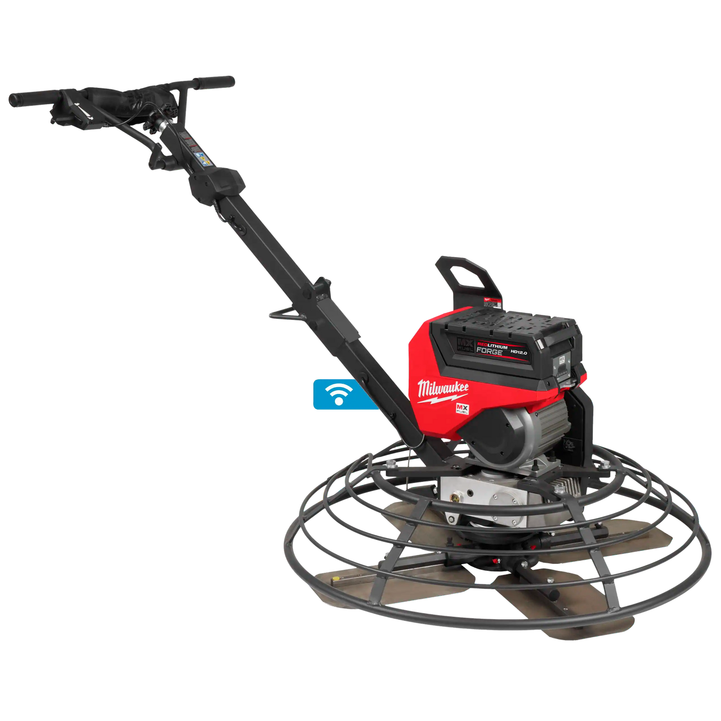 Fratasadora de hormigón Milwaukee MX FUEL de 914mm con sistema de seguridad AUTOSTOP