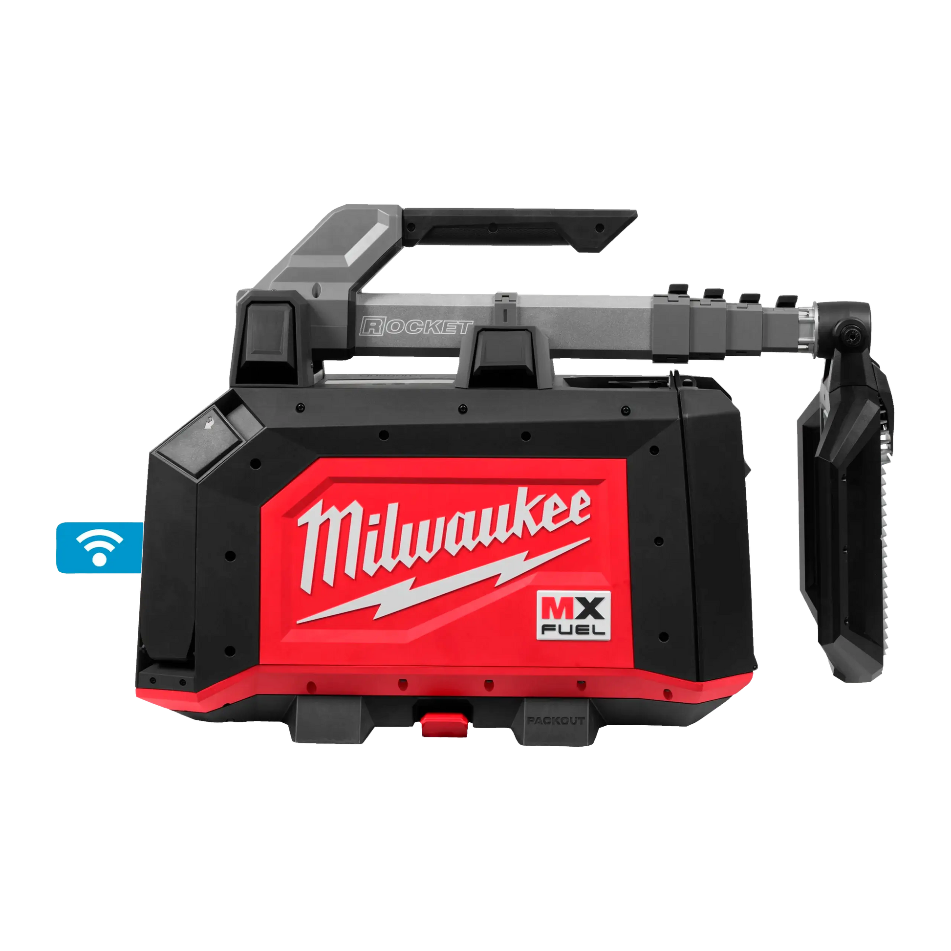 Torre de iluminación industrial Milwaukee MX FUEL de 15000 lúmenes con mástil extendido