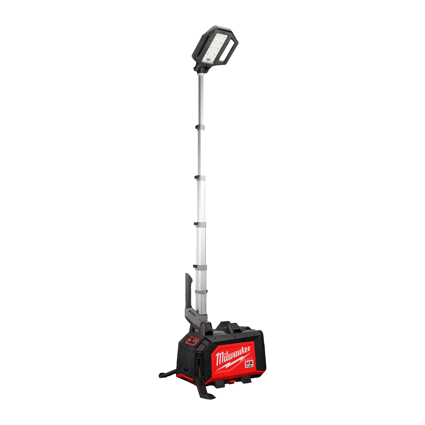 Torre de iluminación industrial Milwaukee MX FUEL de 15000 lúmenes con mástil extendido