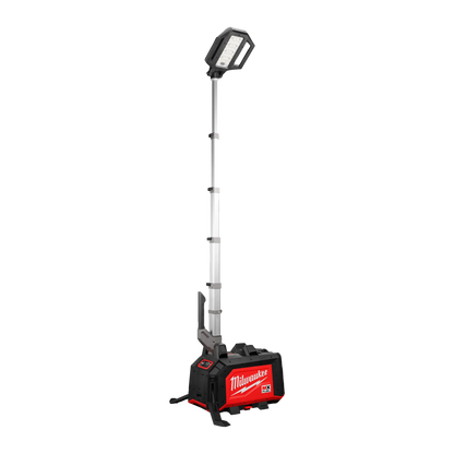 Torre de iluminación industrial Milwaukee MX FUEL de 15000 lúmenes con mástil extendido