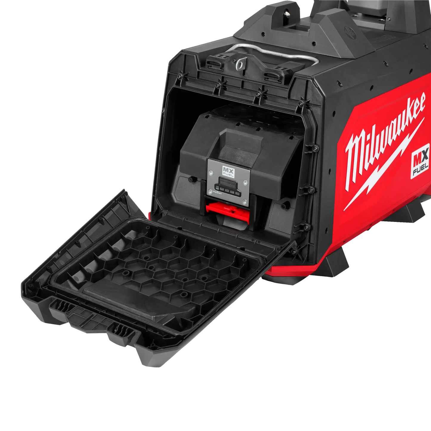 Torre de iluminación industrial Milwaukee MX FUEL de 15000 lúmenes con mástil extendido