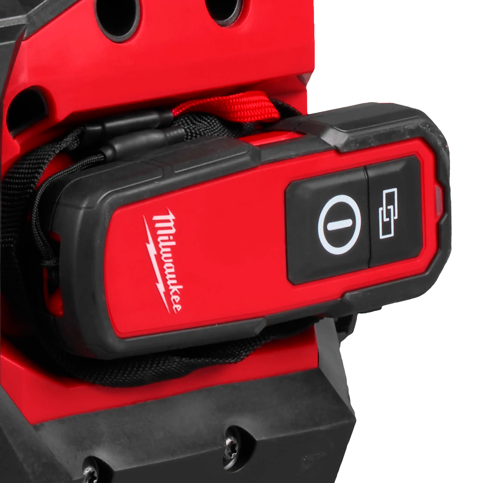 Detalle del motor MX FUEL y control remoto inalámbrico para consolidación de hormigón