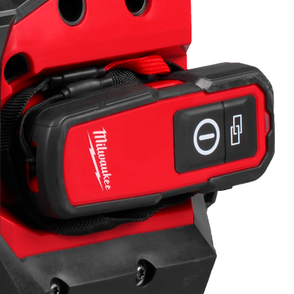 Detalle del motor MX FUEL y control remoto inalámbrico para consolidación de hormigón