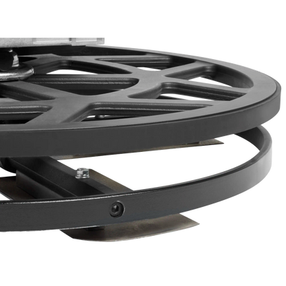 Detalle del acelerador ergonómico y selector de ángulo de la fratasadora Milwaukee