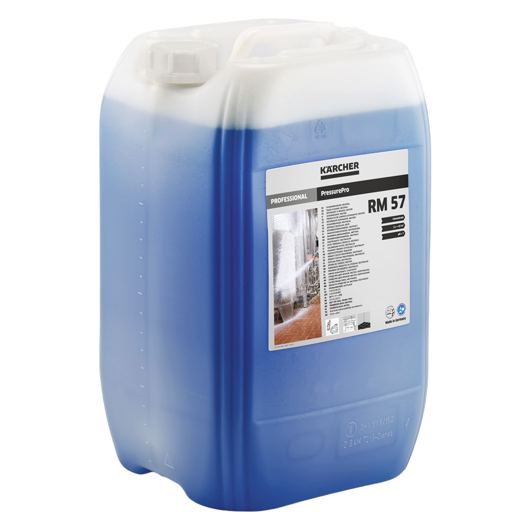 Aplicacion de espuma limpiadora neutra Karcher RM 57 con certificacion HACCP.