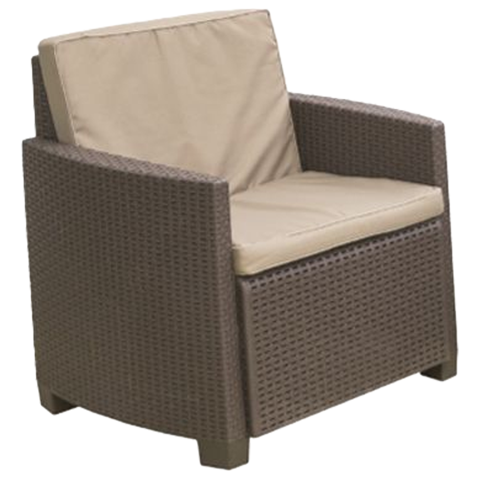 Funda protectora cubre sillón NATUUR 89x76x107 cm en PVC verde con protección UV y cinta elástica, ideal para muebles de jardín exterior.