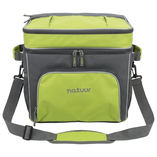 Nevera flexible de camping Natuur de 25 litros en color verde y gris