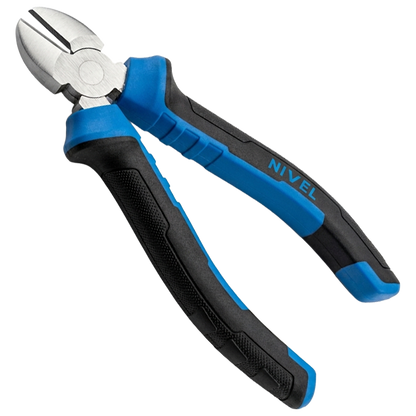 Alicate de corte diagonal de 160 mm marca Nivel, con filos templados de alta precisión y mango ergonómico bimaterial.