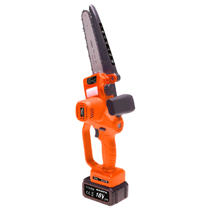 Sierra de poda a batería MB600 con motor brushless, 18V y dos baterías 4Ah, ligera y compacta, ideal para poda de árboles, jardín y trabajos agrícolas.