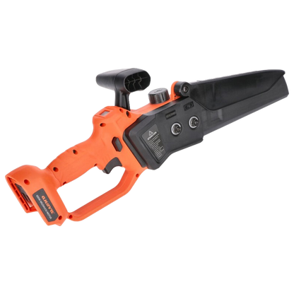 Sierra de poda a batería MB600 con motor brushless, 18V y dos baterías 4Ah, ligera y compacta, ideal para poda de árboles, jardín y trabajos agrícolas.