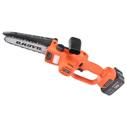 Sierra de poda a batería MB600 con motor brushless, 18V y dos baterías 4Ah, ligera y compacta, ideal para poda de árboles, jardín y trabajos agrícolas.
