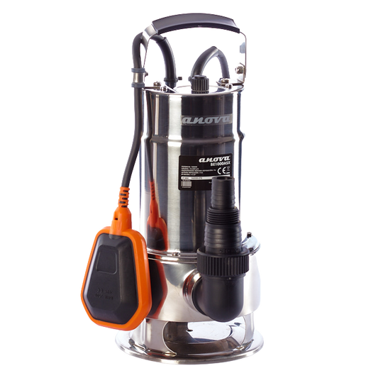 Bomba electrica sumergible para aguas sucias Anova BE1000ASX de 1000W en acero inoxidable.