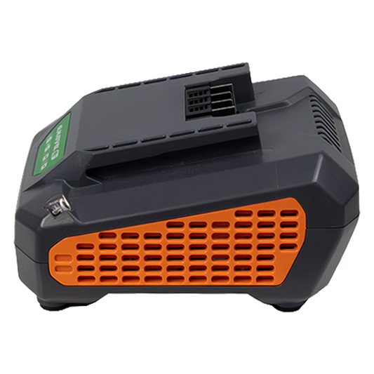 Vista frontal del cargador Anova con indicadores LED de estado de carga.