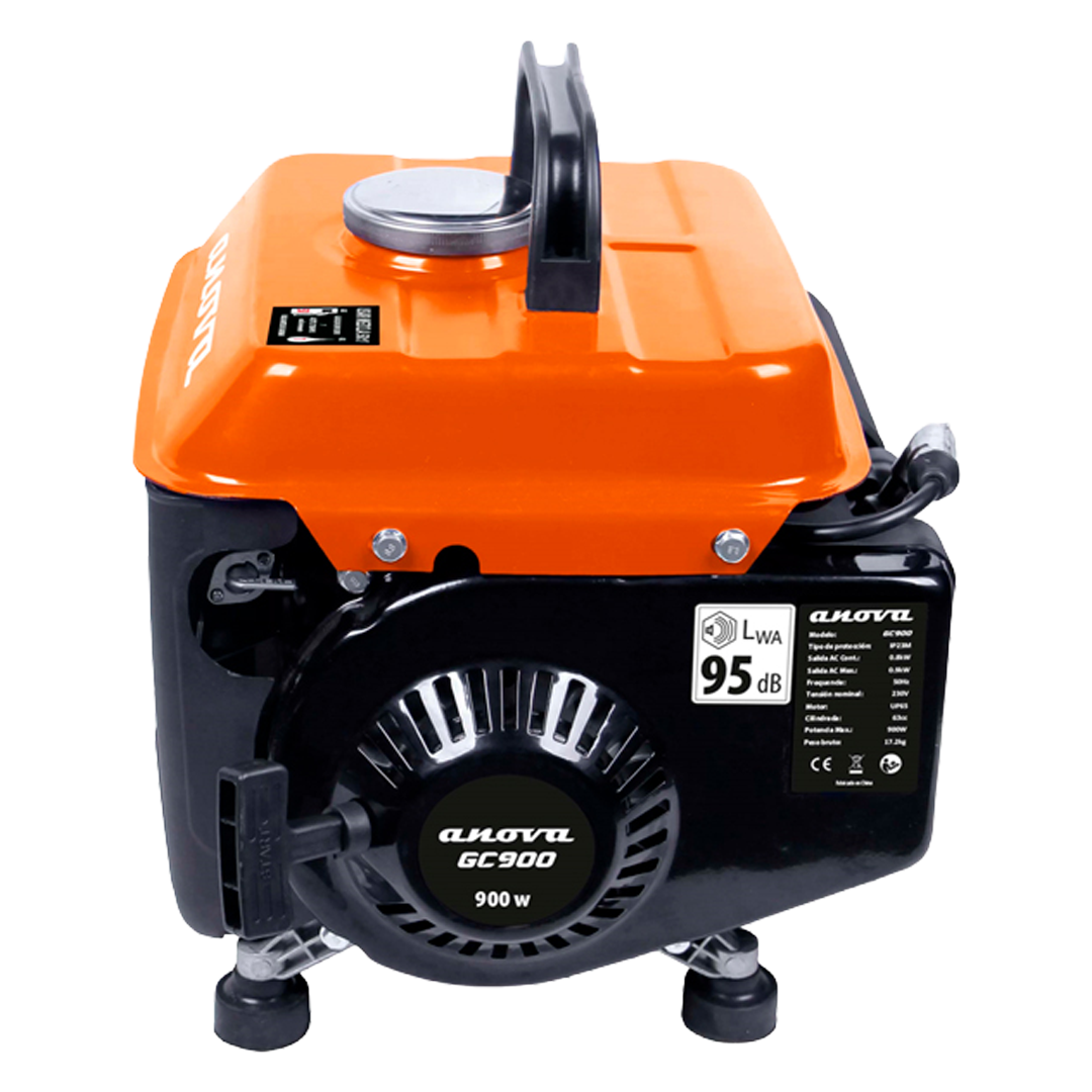 Generador de gasolina portátil Anova GC900 de 900W y motor de 2 tiempos.