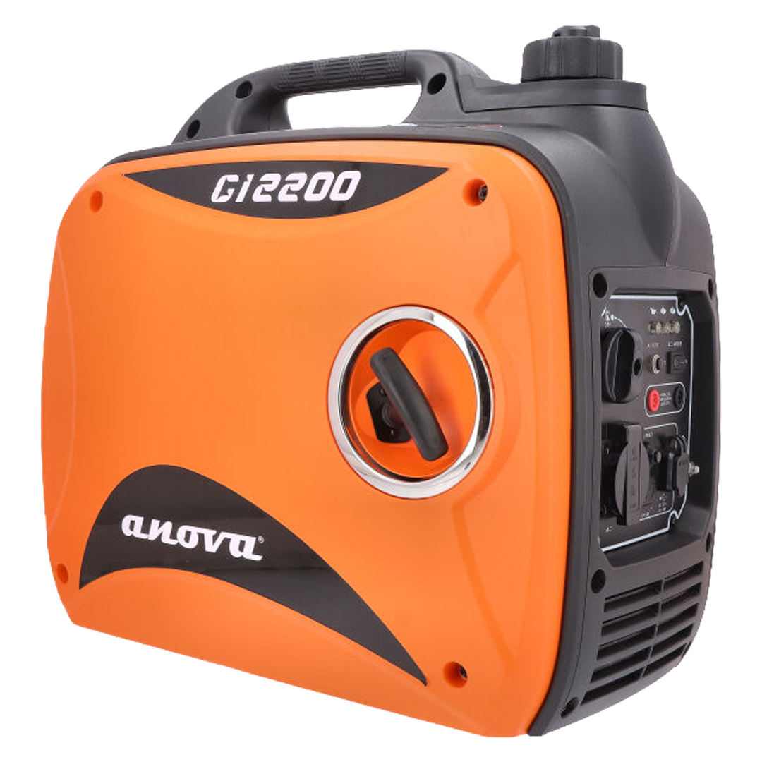 Generador inverter a gasolina Anova GI2200 de 2000W y 20 kg.