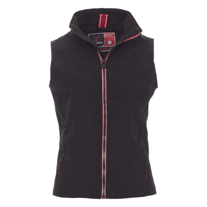 Vista frontal de chaleco de trabajo femenino Horizon Lady R 2.0 con cremallera en contraste.