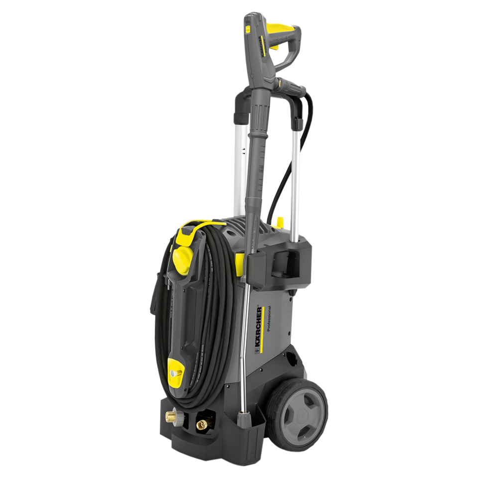 Limpiadora de alta presión HD 5/15 C Plus de agua fría, compacta y profesional, con uso vertical y horizontal, pistola EASY! Force y acoplamientos rápidos EASY! Lock.
