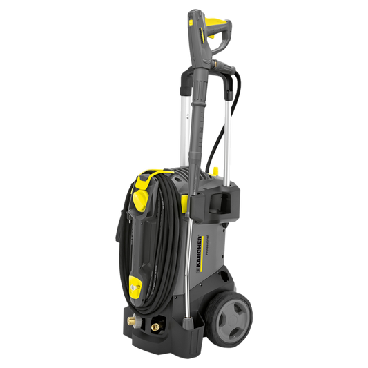 Limpiadora de alta presión HD 5/15 C Plus de agua fría, compacta y profesional, con uso vertical y horizontal, pistola EASY! Force y acoplamientos rápidos EASY! Lock.