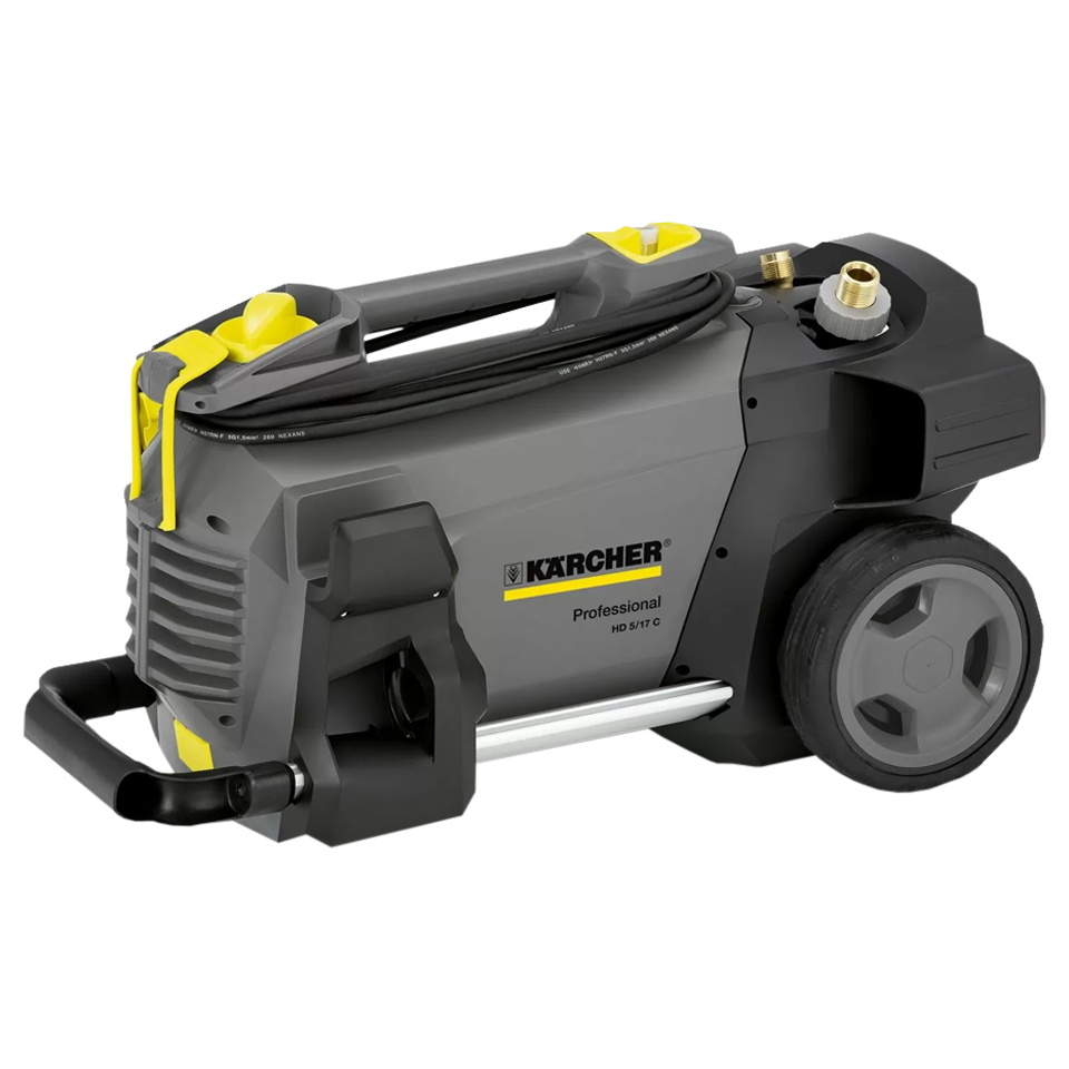 Limpiadora de alta presión HD 5/15 C Plus de agua fría, compacta y profesional, con uso vertical y horizontal, pistola EASY! Force y acoplamientos rápidos EASY! Lock.