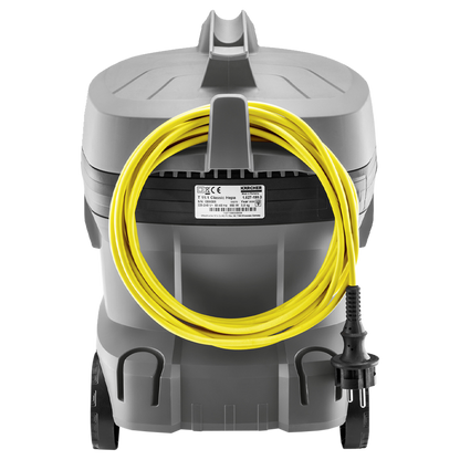 Aspirador en seco T 11/1 Classic compacto y robusto de 850 W, ligero y silencioso (61 dB), con depósito de 11 litros y uso profesional en hoteles y hospitales.