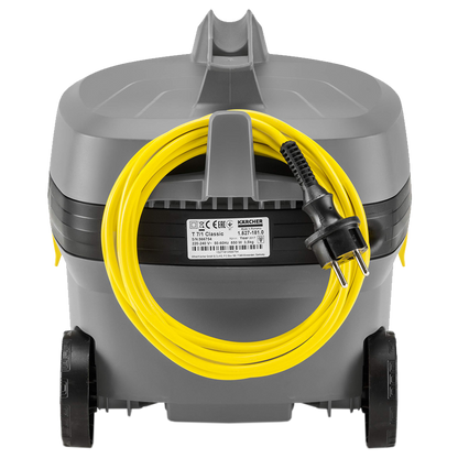 Aspirador en seco T 7/1 Classic compacto y ligero de 850 W, silencioso y profesional, con bolsa de filtro de fieltro y depósito de 7,5 litros.