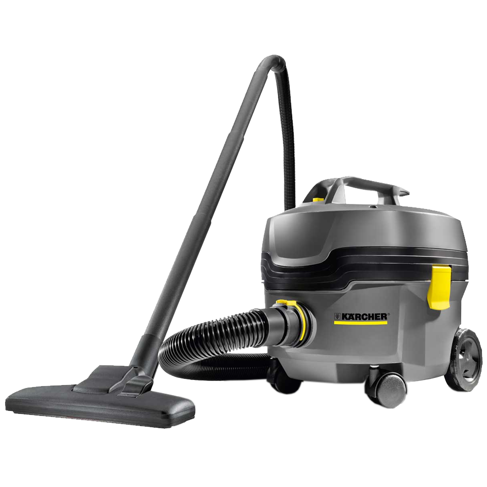 Aspirador en seco T 7/1 Classic compacto y ligero de 850 W, silencioso y profesional, con bolsa de filtro de fieltro y depósito de 7,5 litros.