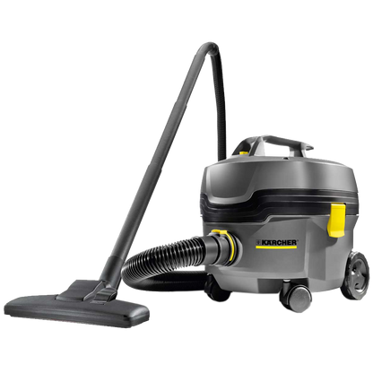 Aspirador en seco T 7/1 Classic compacto y ligero de 850 W, silencioso y profesional, con bolsa de filtro de fieltro y depósito de 7,5 litros.