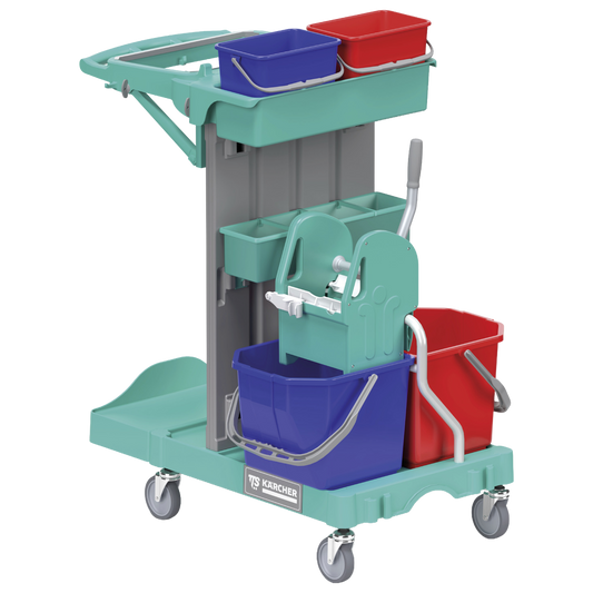 Carro de limpieza industrial modular Trolley Classic VI con sistema de doble cubo y prensa de escurrido