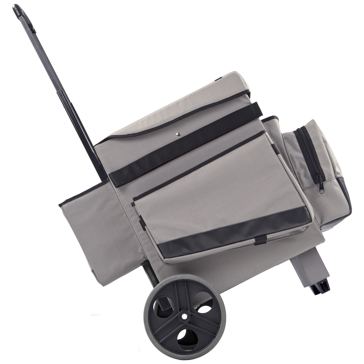 Carro de limpieza compacto Trolley Mobile Hospitality Climb con soporte para herramientas y bandeja superior.
