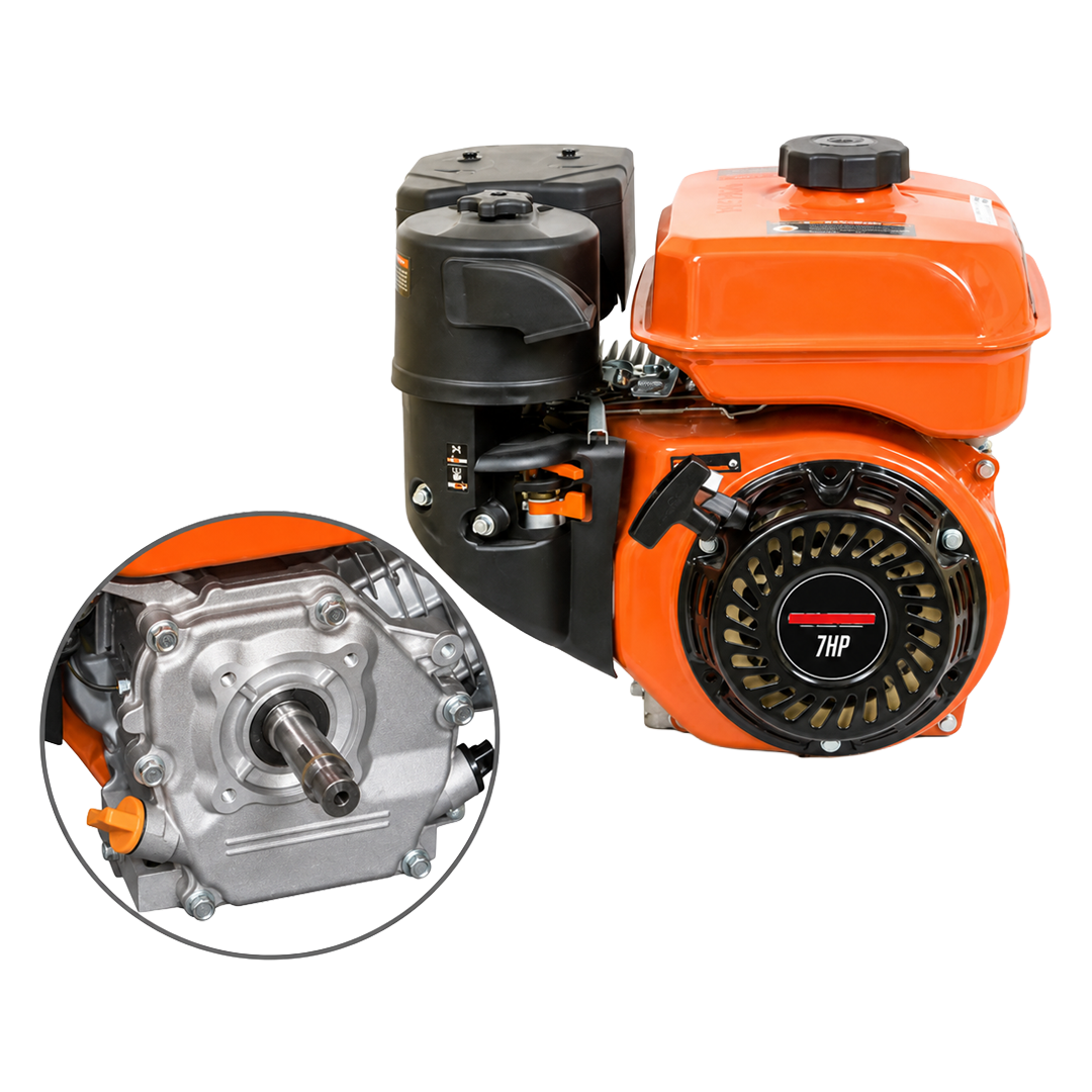 Motor de gasolina 4T de 7 HP MA215 con eje horizontal de 20 mm.