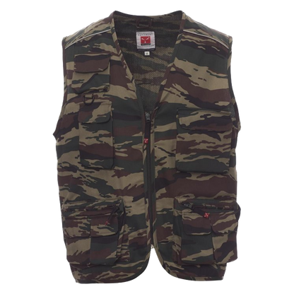Chaleco de trabajo multibolsillos Pocket 190 g/m². Tejido Twill transpirable, detalles reflectantes y forro Dry-Tech. Funcionalidad laboral para verano.