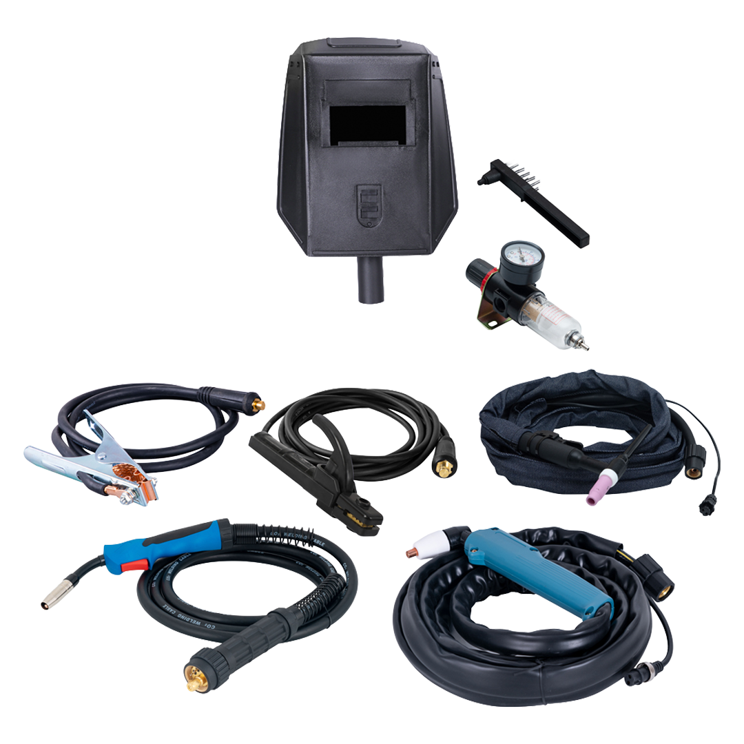 Conectores de salida y antorcha de plasma de la soldadora multifunción Anova.