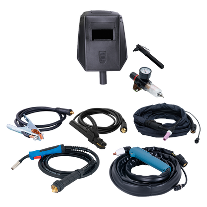 Conectores de salida y antorcha de plasma de la soldadora multifunción Anova.