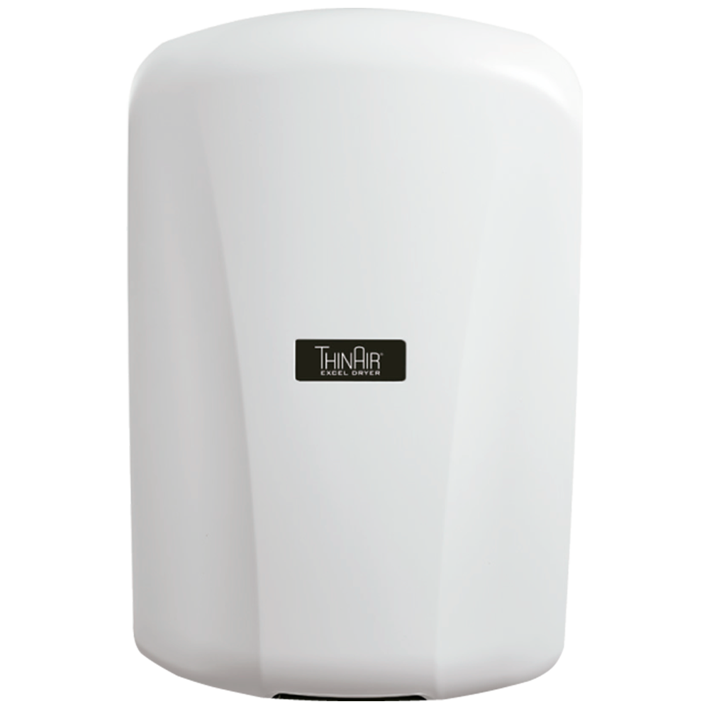 Secamanos ThinAir TA-ABS de alta velocidad con cubierta de plástico ABS, perfil ultradelgado de 10 cm, ideal para baños públicos y espacios de alto tráfico.