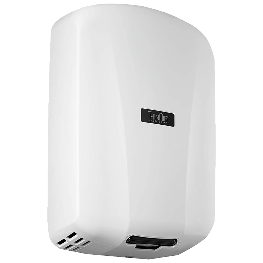 Secamanos ThinAir TA-ABS de alta velocidad con cubierta de plástico ABS, perfil ultradelgado de 10 cm, ideal para baños públicos y espacios de alto tráfico.