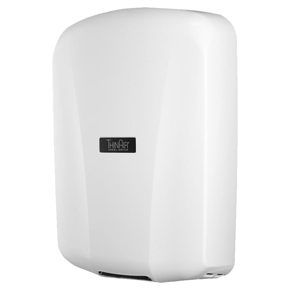 Secamanos ThinAir TA-ABS de alta velocidad con cubierta de plástico ABS, perfil ultradelgado de 10 cm, ideal para baños públicos y espacios de alto tráfico.