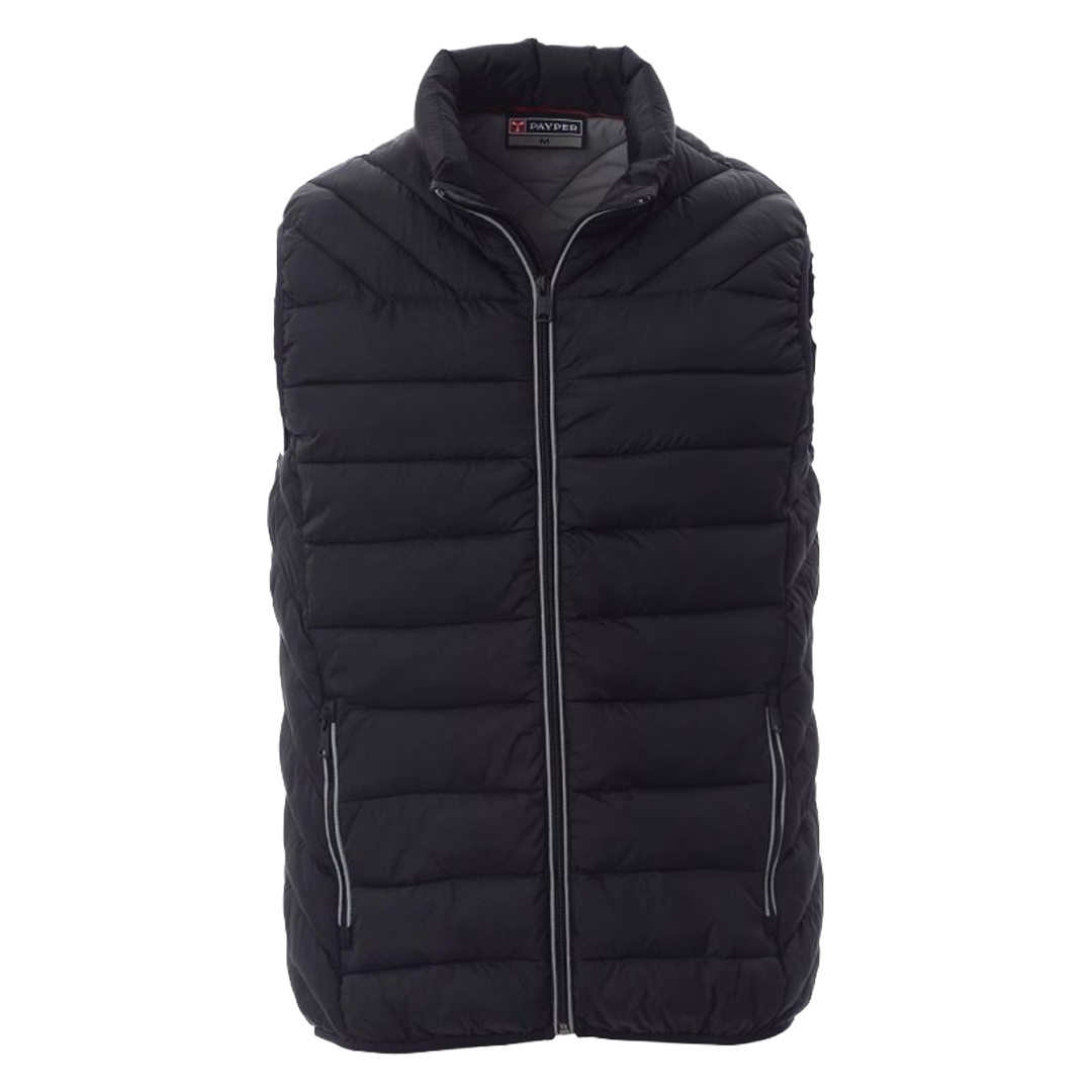 Vista frontal de chaleco termico sin mangas acolchado Time Payper 160 g m2