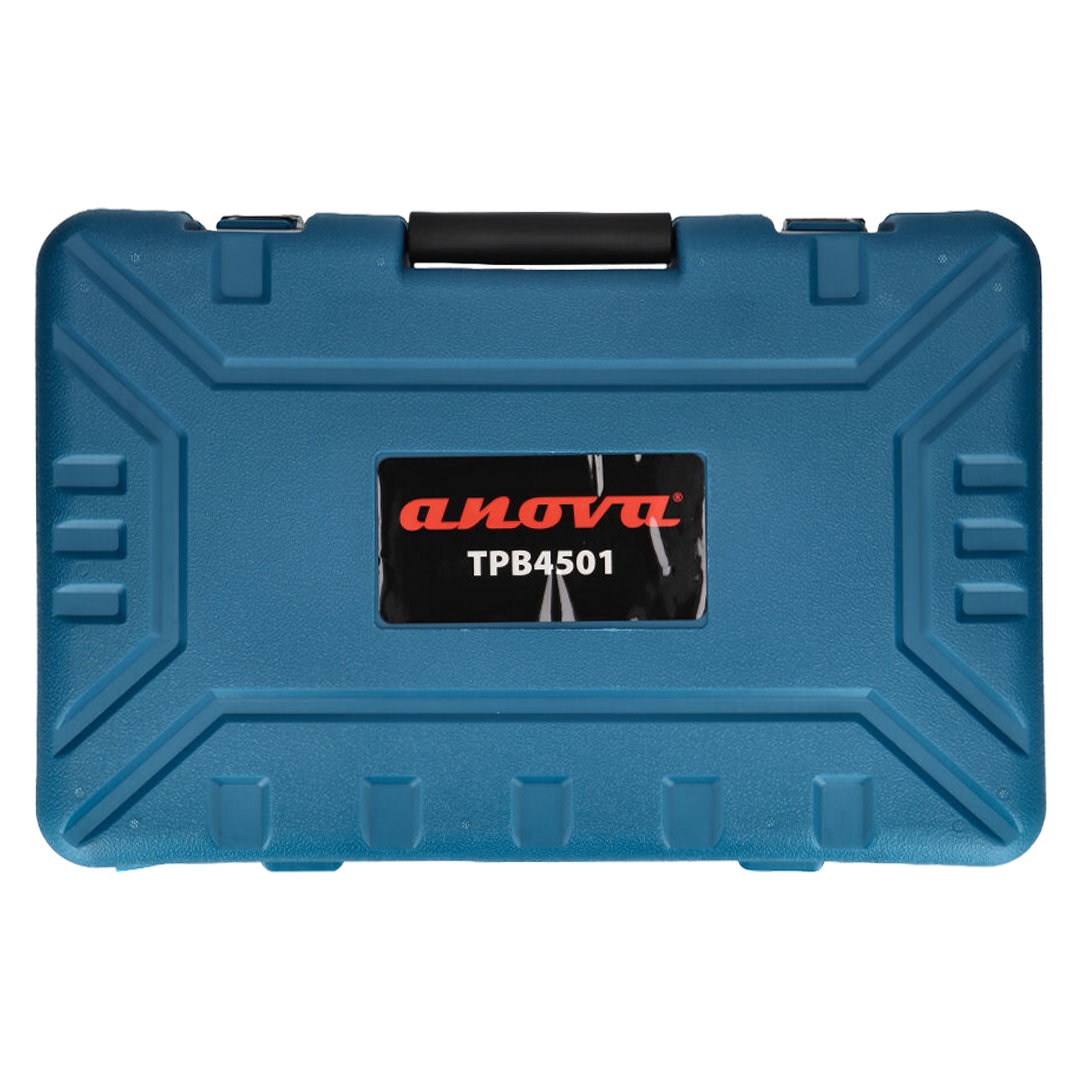 Kit completo Anova TPB4501 con maletín rígido, herramientas de ajuste y lubricante.