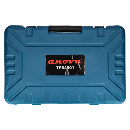 Kit completo Anova TPB4501 con maletín rígido, herramientas de ajuste y lubricante.